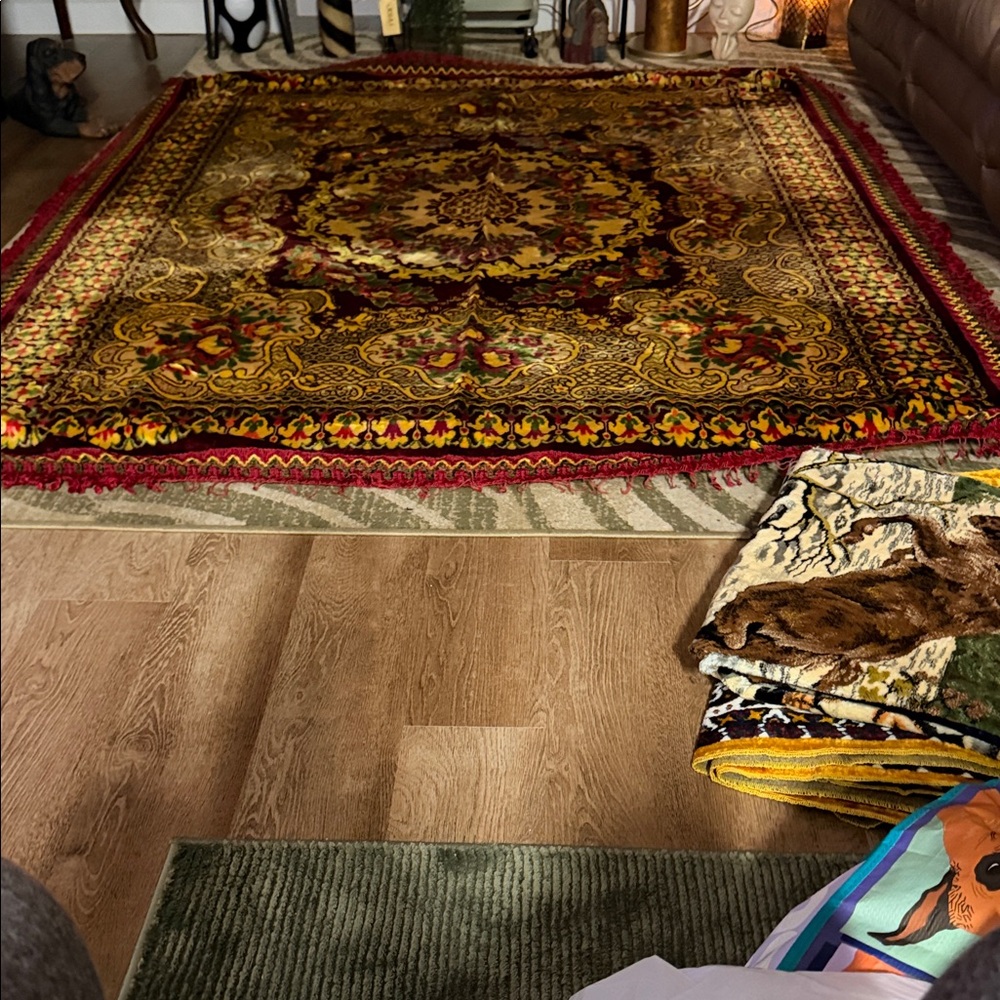 Ornate Red and Gold Area Rug